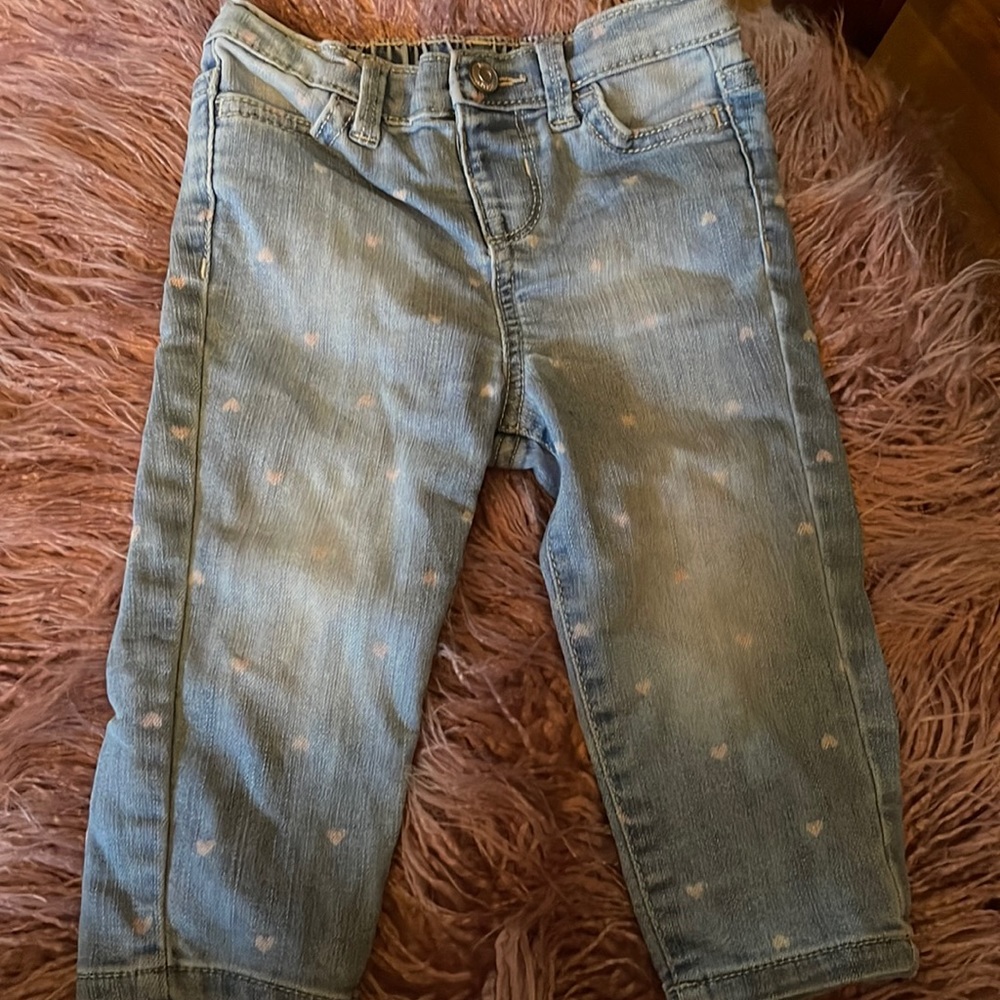Baby B’gosh jeans w/ pink hearts - 12M